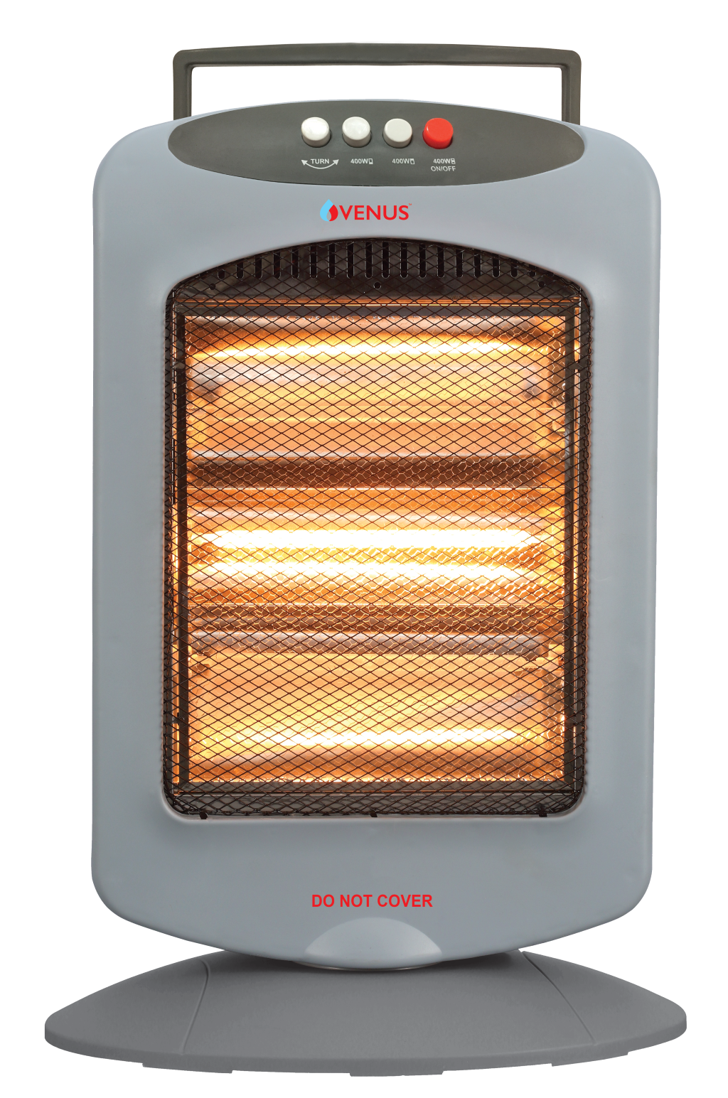 Compact Electric Quartz Heater With Two Orange Heating Bars Transparent PNG Image
