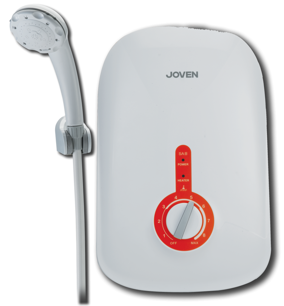Electric Water Heater Unit With Shower Mixer And Faucet Set PNG Image