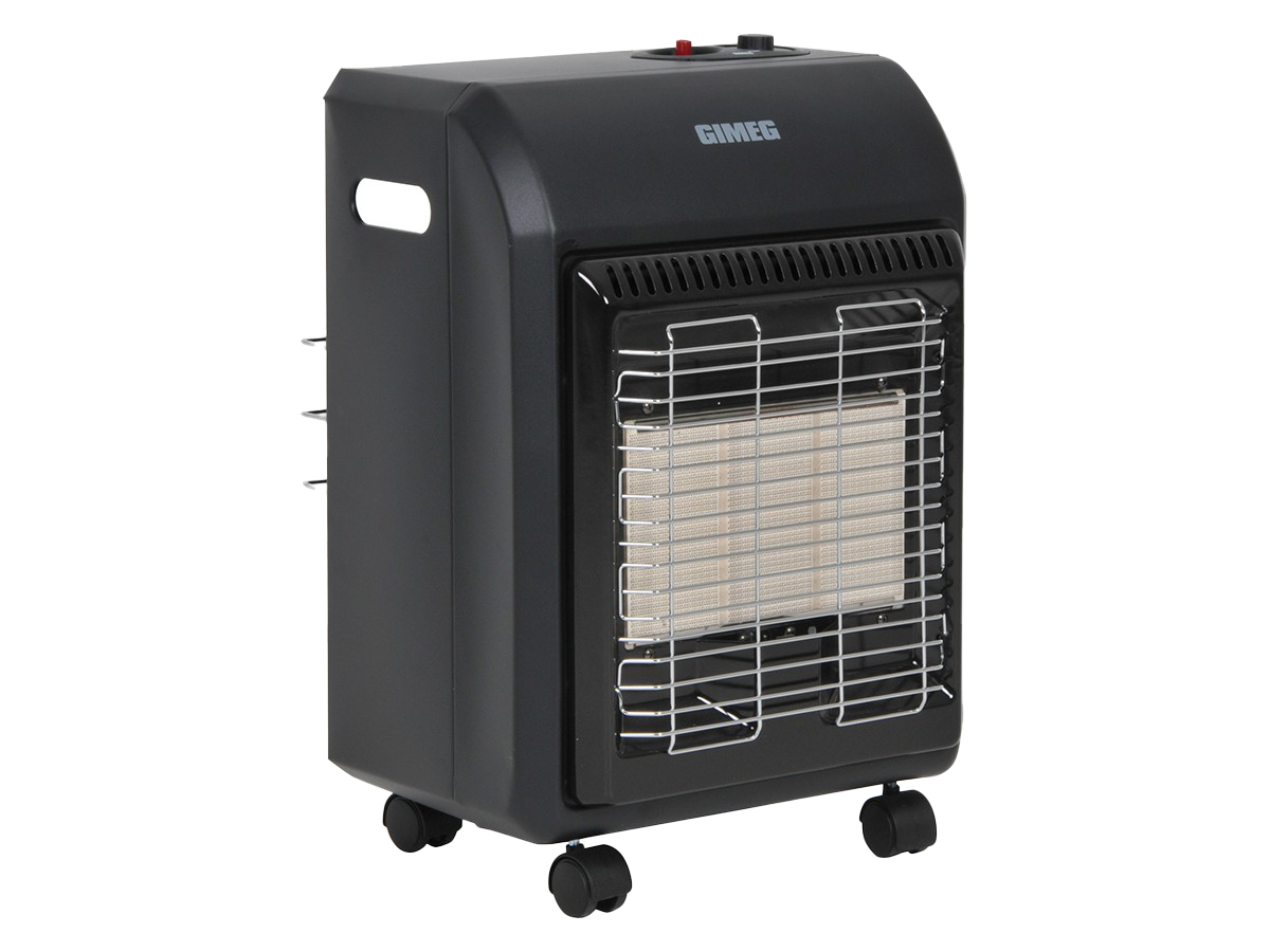 Gray Portable Gas Radiant Heater On Small Wheels Transparent PNG
