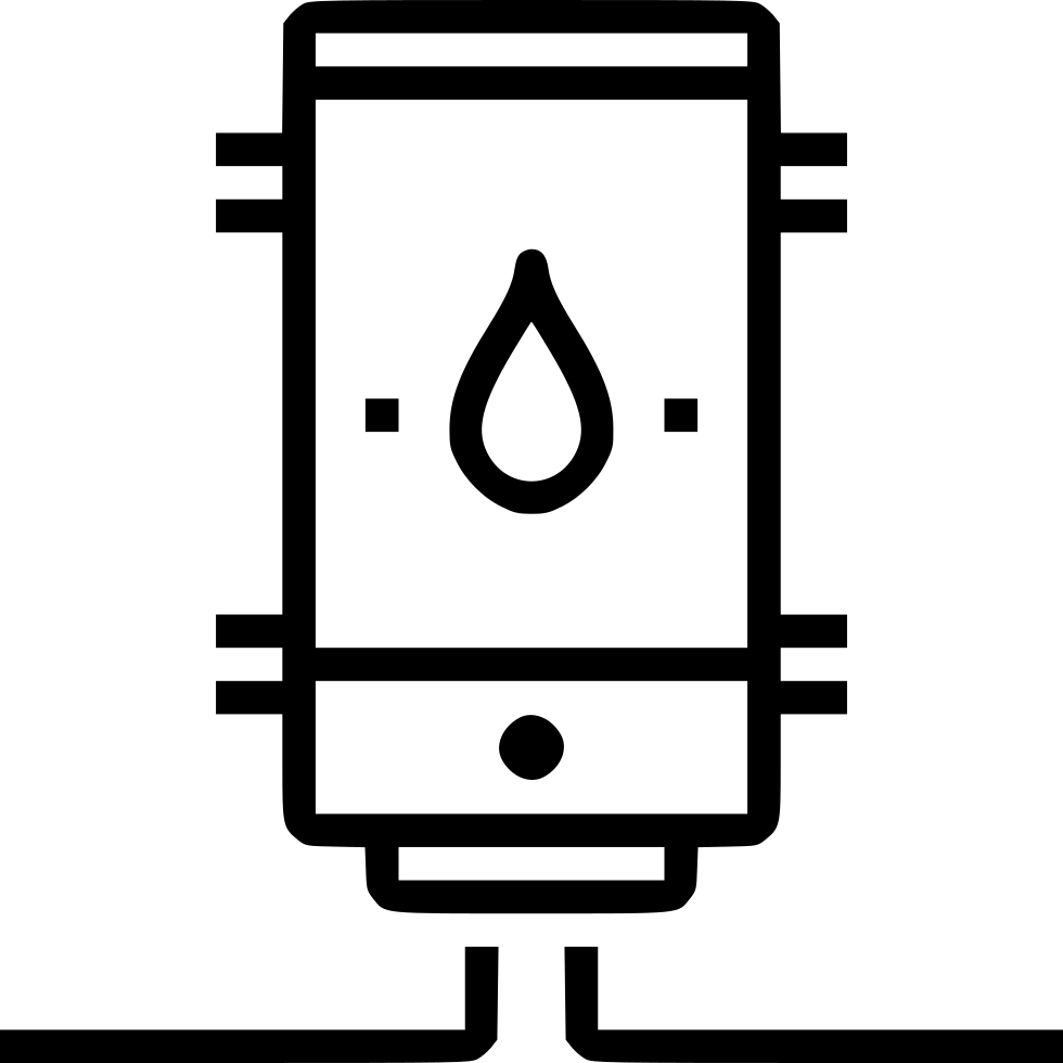 Hot Water Storage Heater Tank Plumbing Outline Drawing Transparent PNG