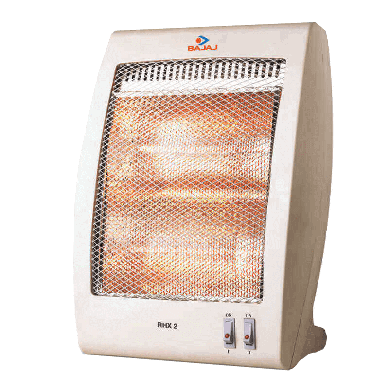 Ivory Quartz Room Heater With Vertical Orange Heating Elements PNG Image