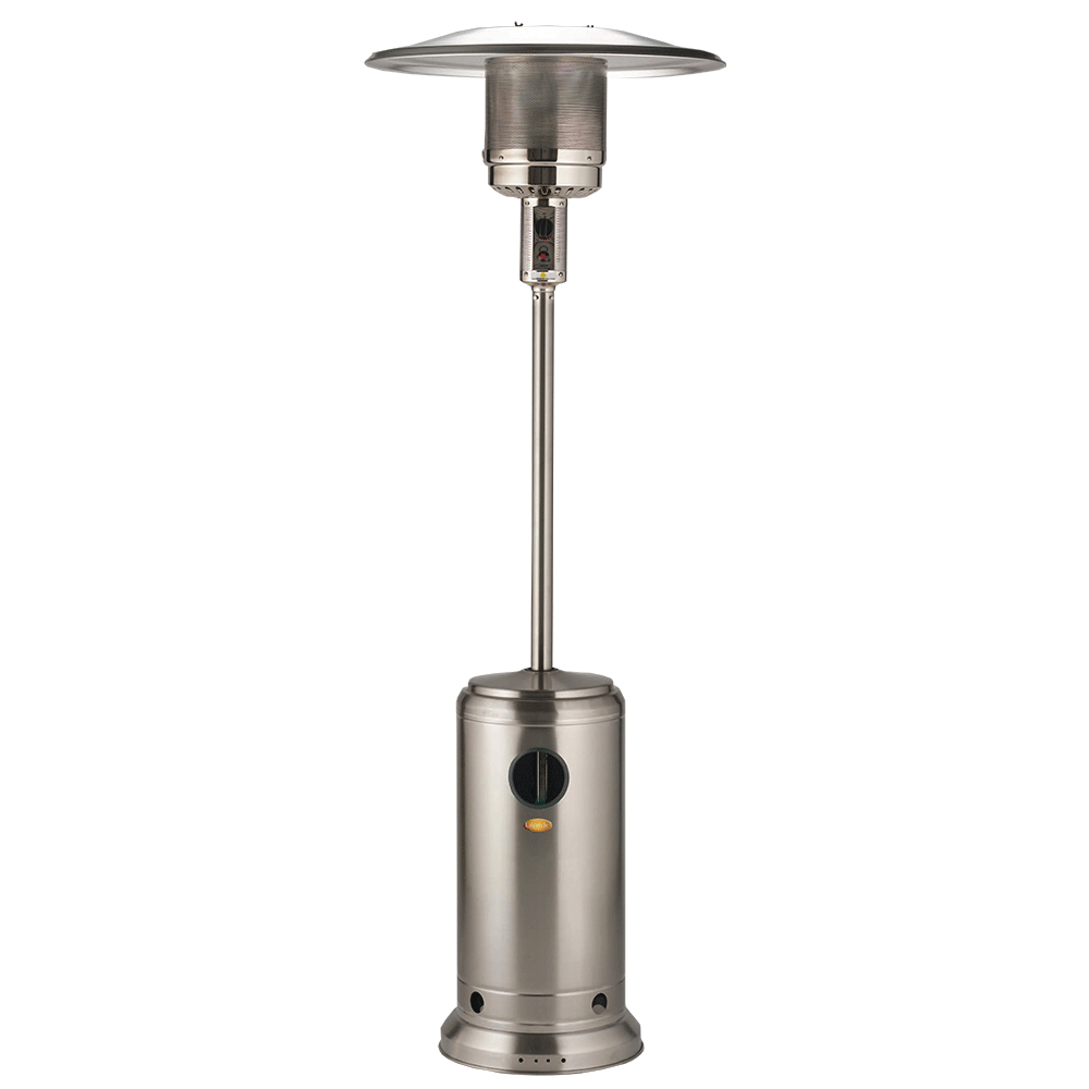Stainless Steel Freestanding Outdoor Patio Heater Full Height PNG Image