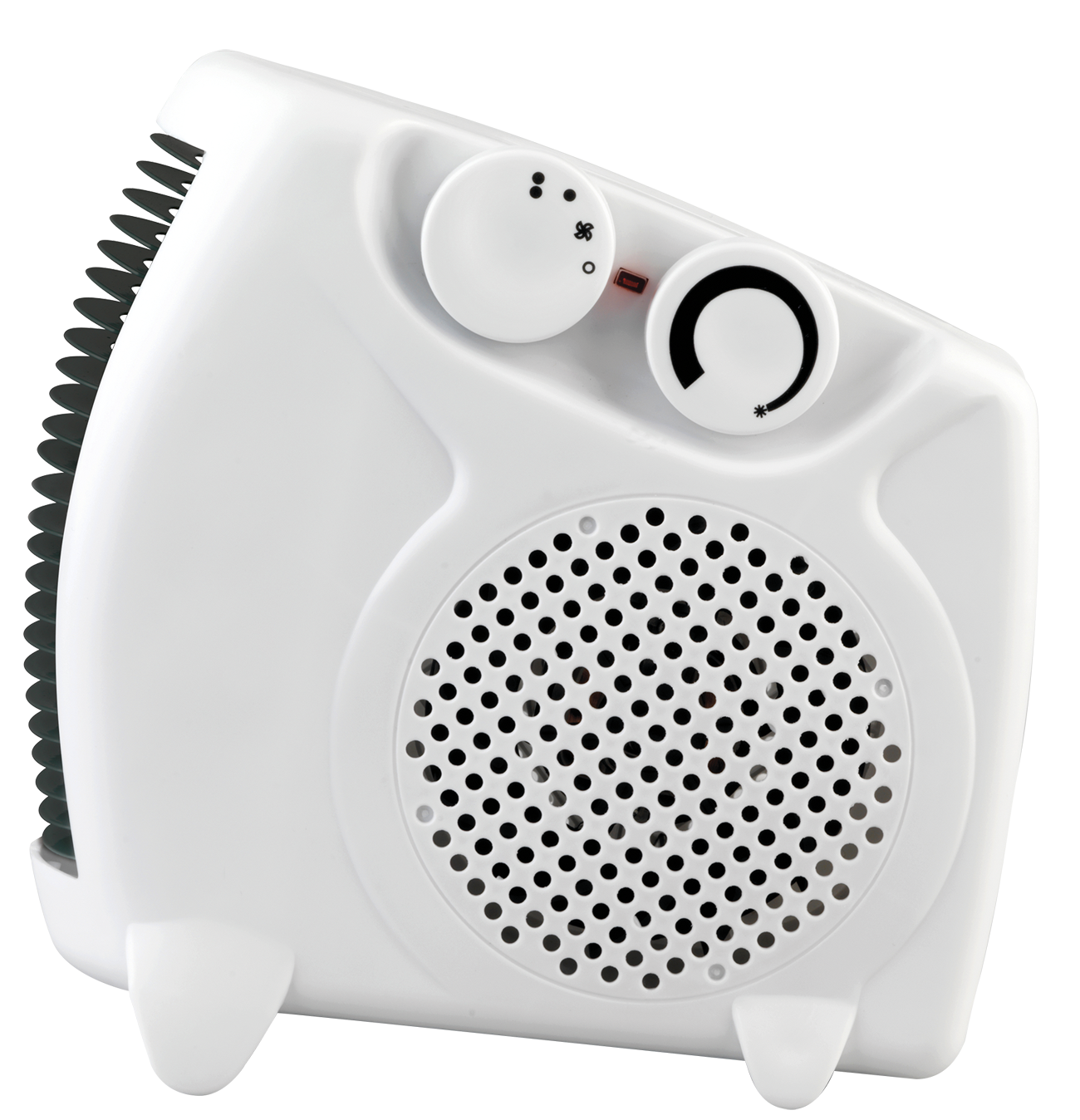 White Ceramic Fan Heater Compact Portable Electric Blower PNG Image