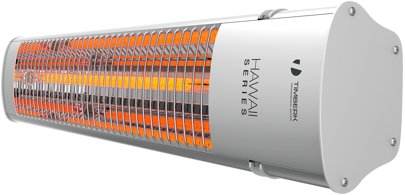 White Horizontal Wall Heater With Orange Radiant Bars Product PNG Image