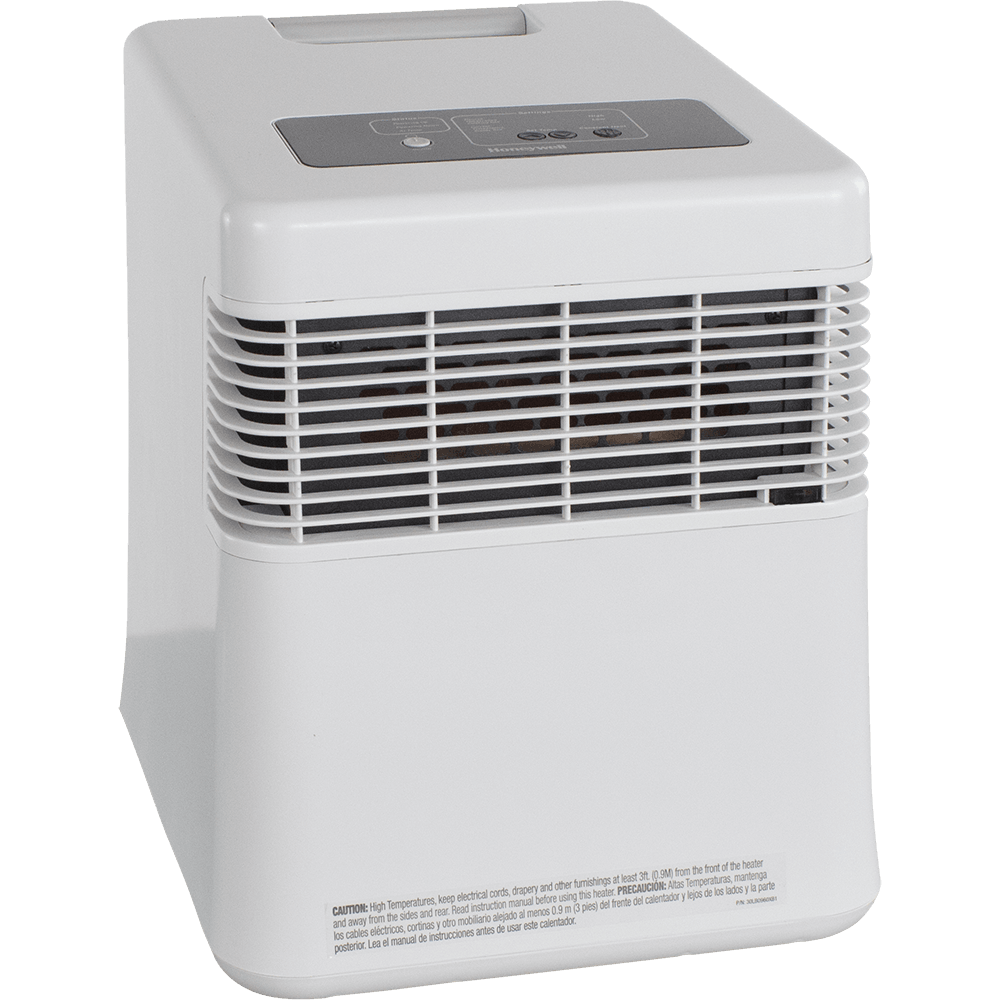 White Portable Fan Forced Space Heater Compact Room Heating Appliance PNG