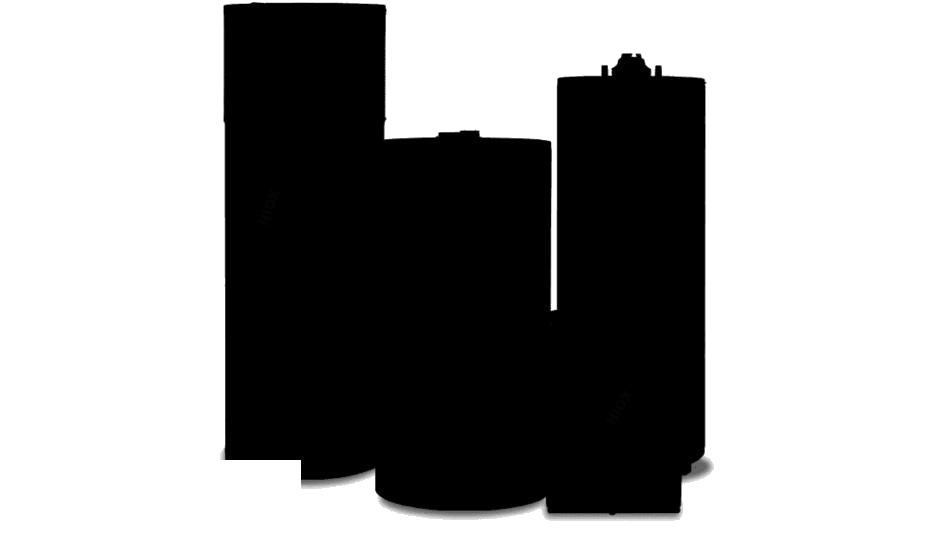 Black Silhouette Of Two Hot Water Heater Tanks Transparent PNG Clipart