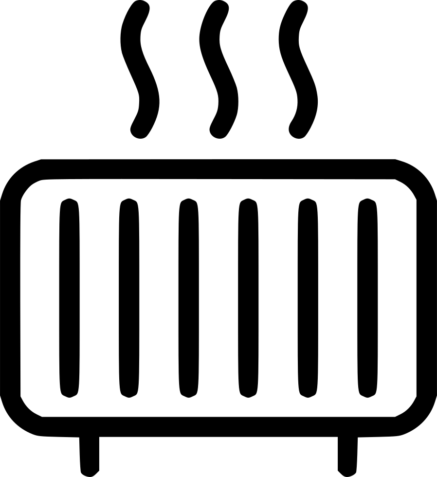Classic Central Heating Radiator With Warm Air Lines Black PNG Clipart