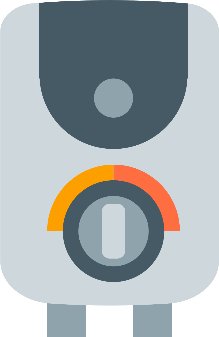 Colorful Heater Thermostat Control Diagram With Blue Orange And Gray Shapes PNG