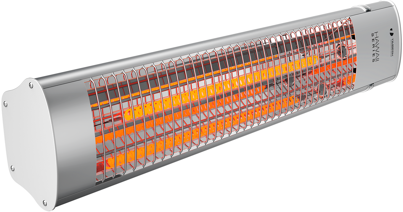 Long Slim Wall Mounted Electric Heating Strip With Orange Glow PNG