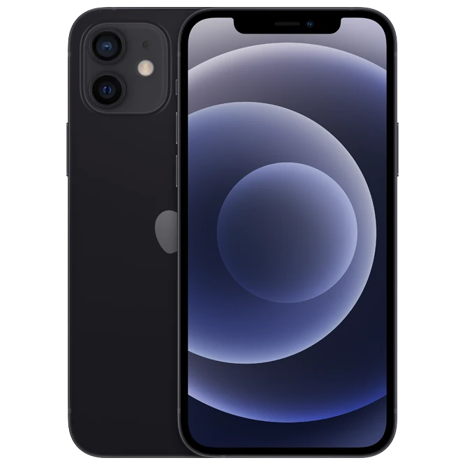 Graphite iPhone 12 Front And Back Views Studio Image