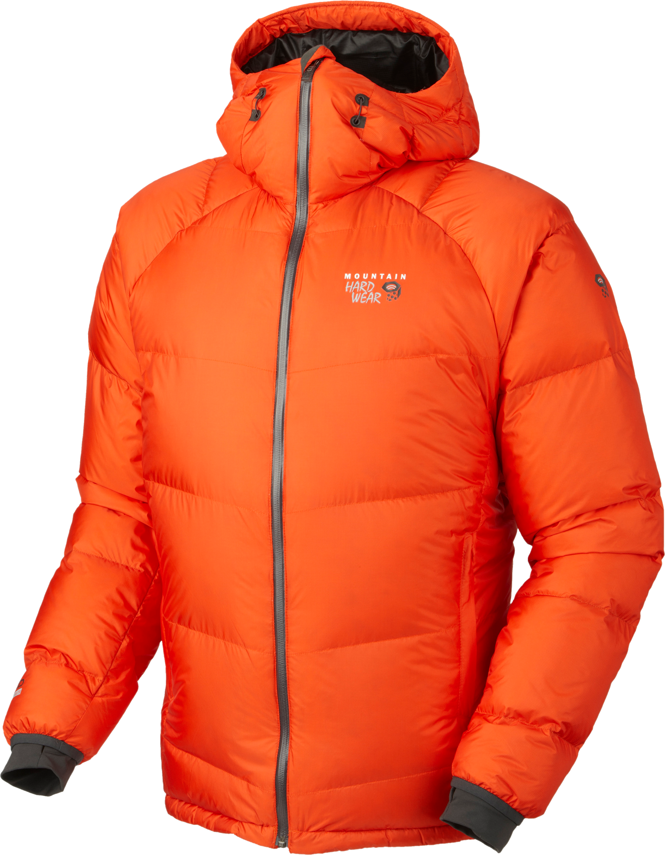 Bright Orange Hooded Puffer Jacket Winter Outerwear Product Photo