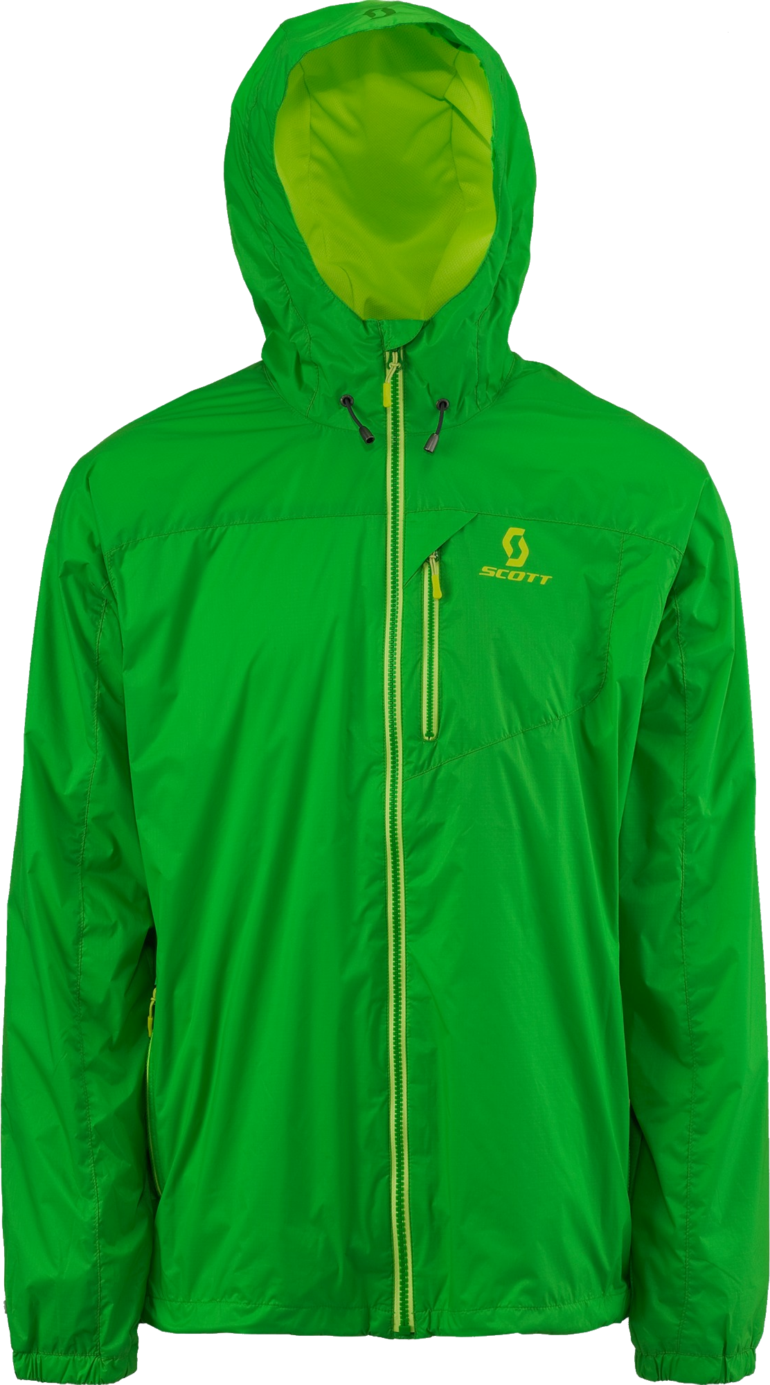 Lime Green Hooded Hiking Rain Jacket Outdoor Apparel PNG Image