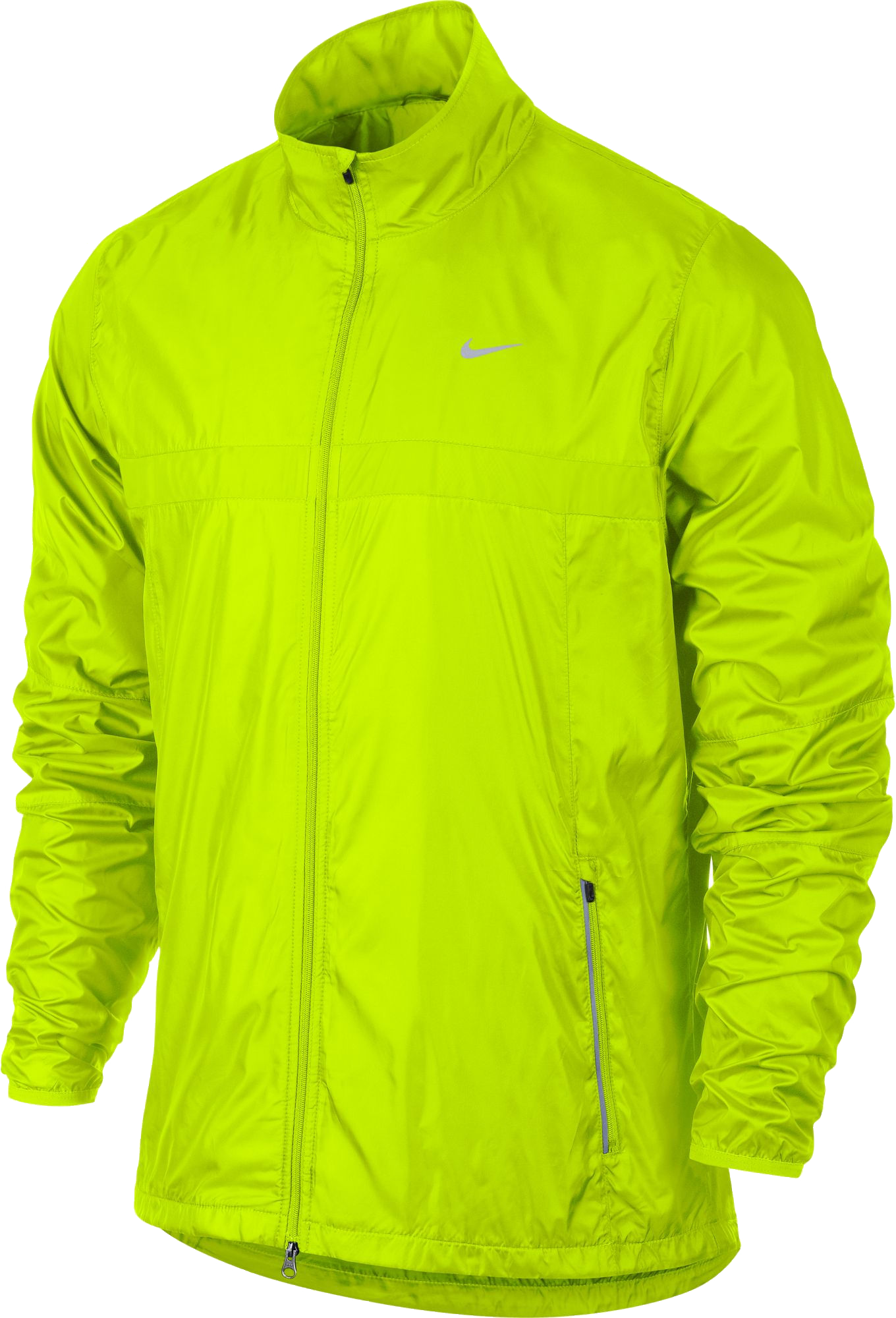 Neon Yellow Green Packable Hooded Rain Jacket Outdoor PNG Clipart