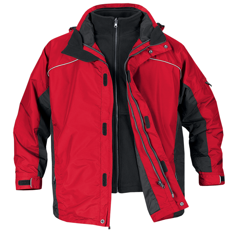 Red And Black Motorcycle Racing Jacket With Protective Panels Image