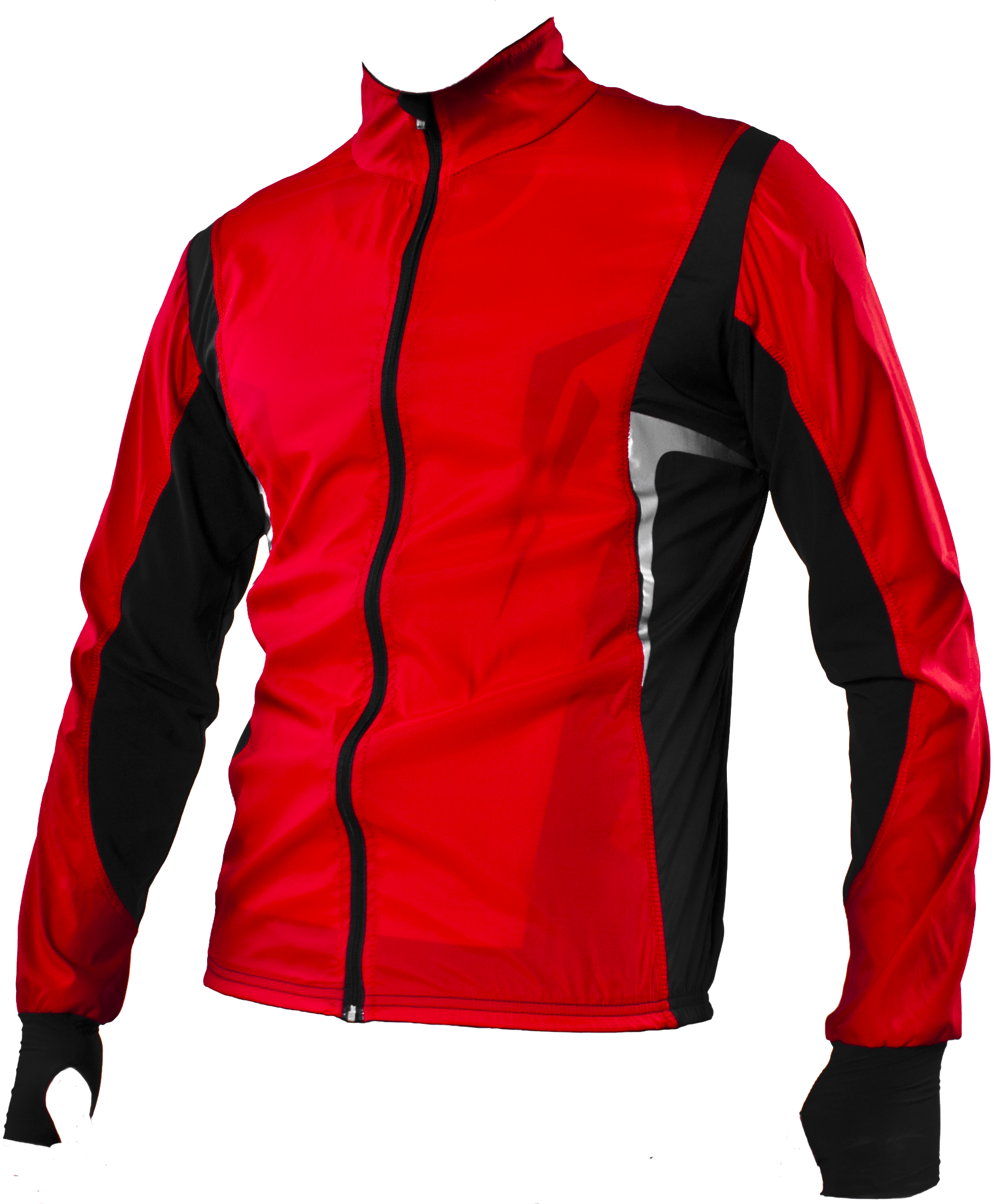 Red And Black Sport Track Jacket With Full Zip Front PNG Image