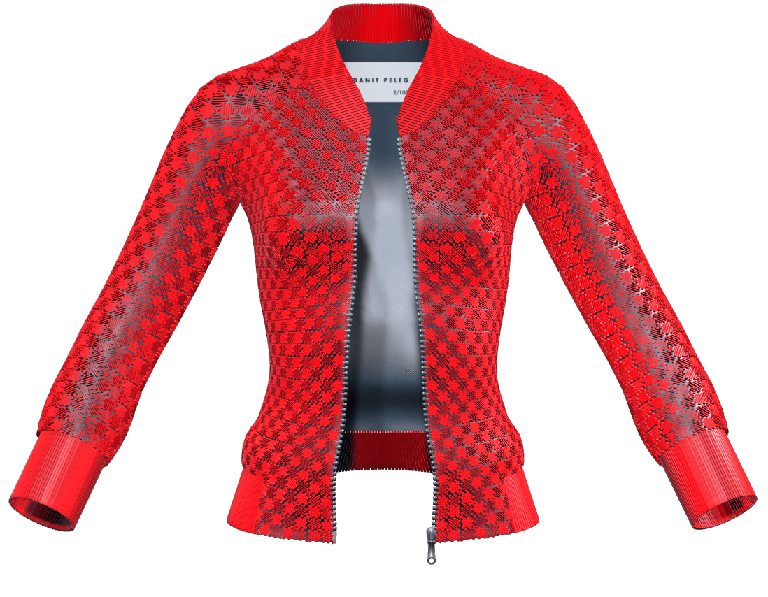 Red Quilted Leather Motorcycle Jacket Front View Isolated Product Image