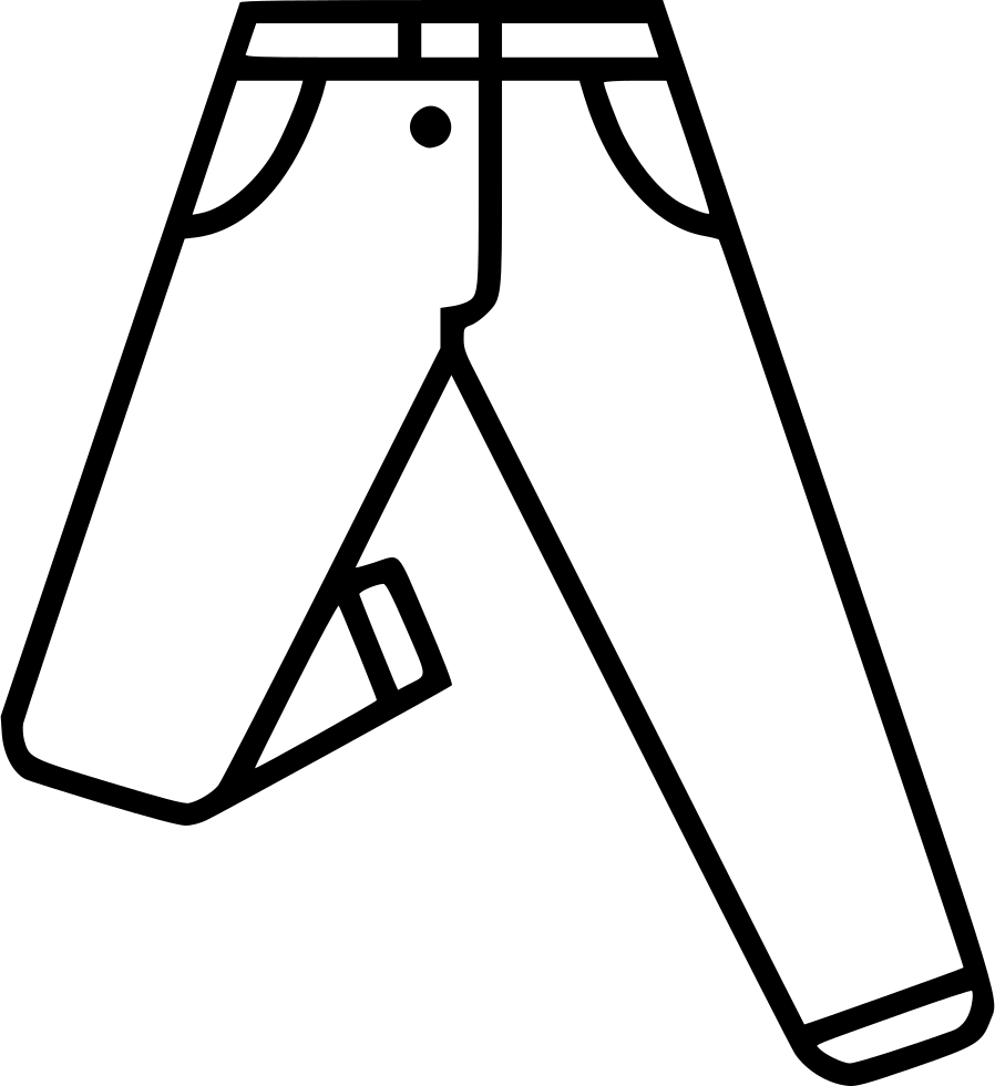 Black Outline Drawing Of Classic Button Front Jeans Fashion Icon
