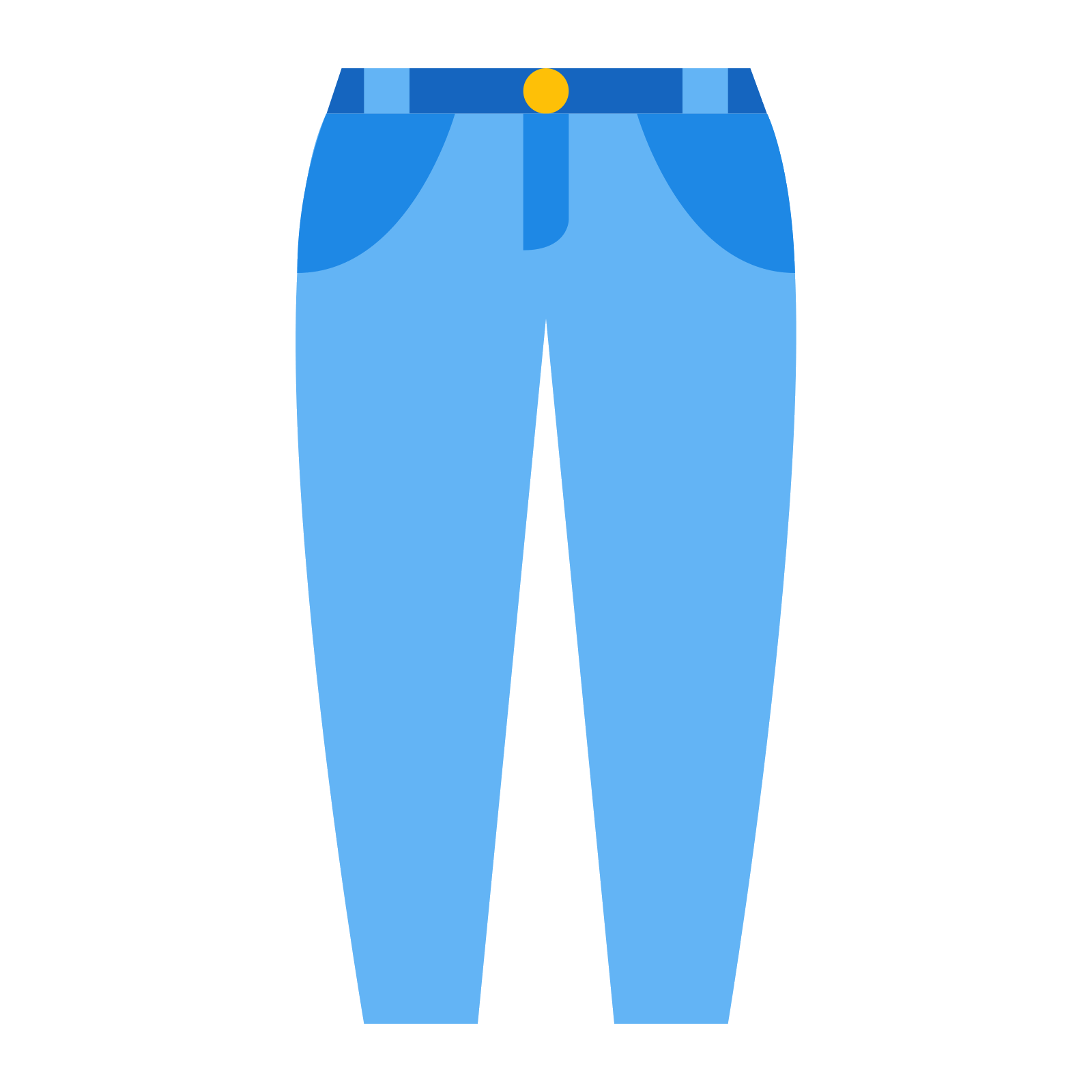 Blue Jeans Pants Simple Flat Vector Illustration Transparent PNG