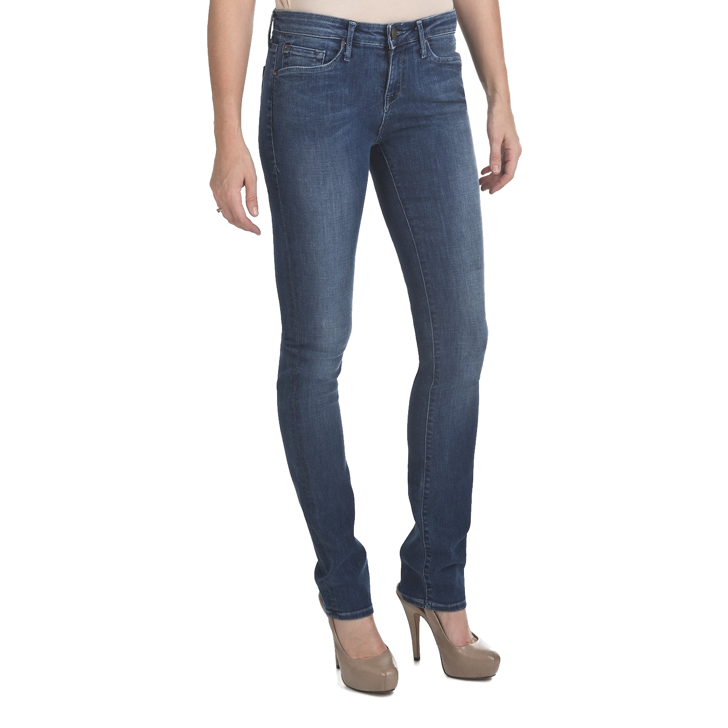 Blue Slim Fit Jeans Worn By Male Model Front View
