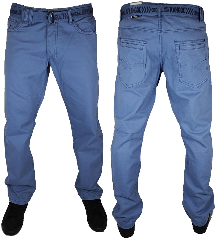 Blue Tapered Jeans Front And Back Views Multiple Outfit Display
