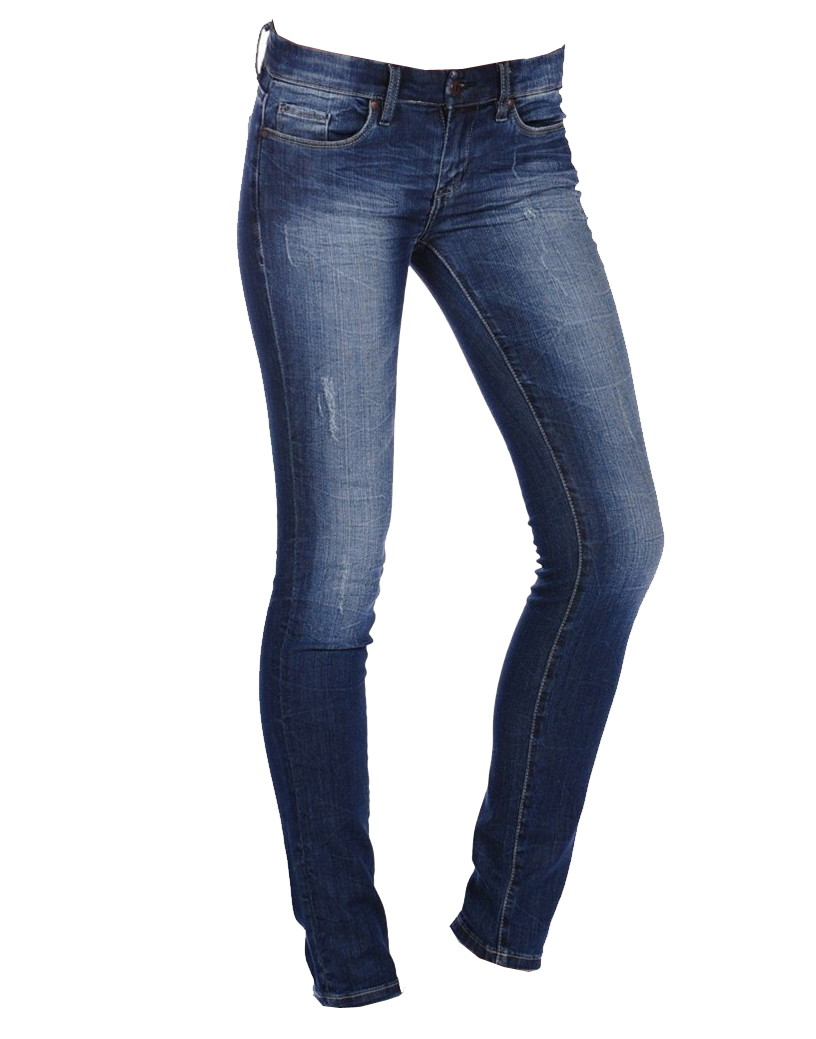 Dark Blue Womens Skinny Jeans Worn With Black Top Fashion Photo