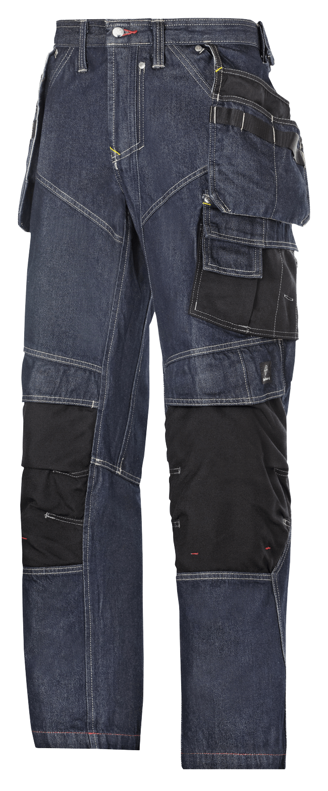 Dark Gray Cargo Jeans With Side Utility Pockets Product Image