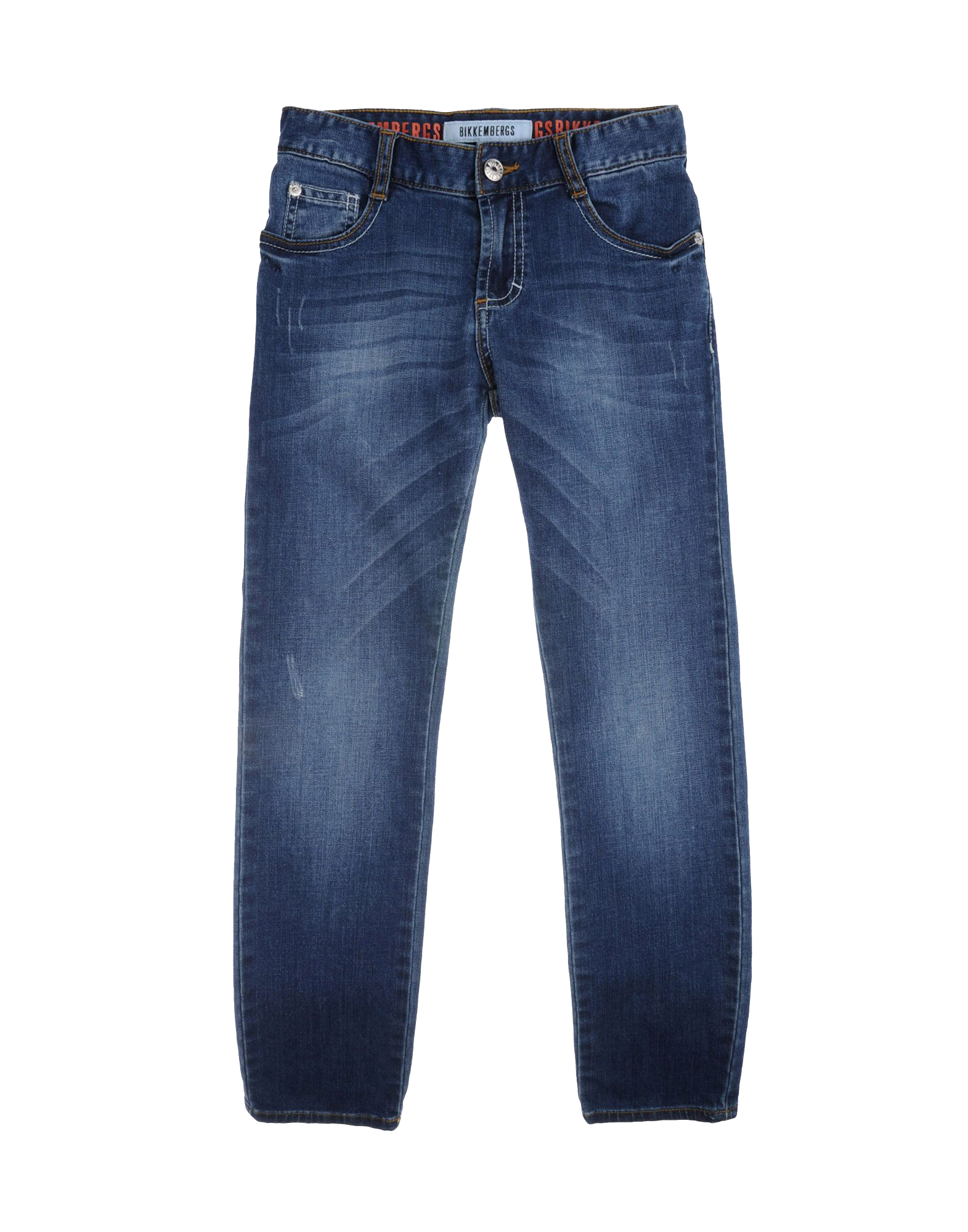 Dark Indigo Straight Leg Jeans With Button Waist Product Image