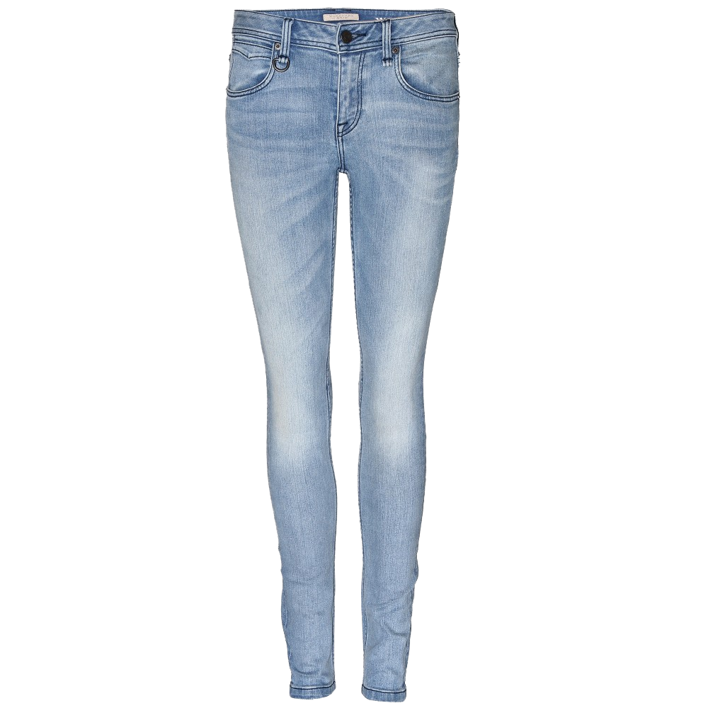 Light Wash Blue Jeans With Straight Leg And Classic Pockets