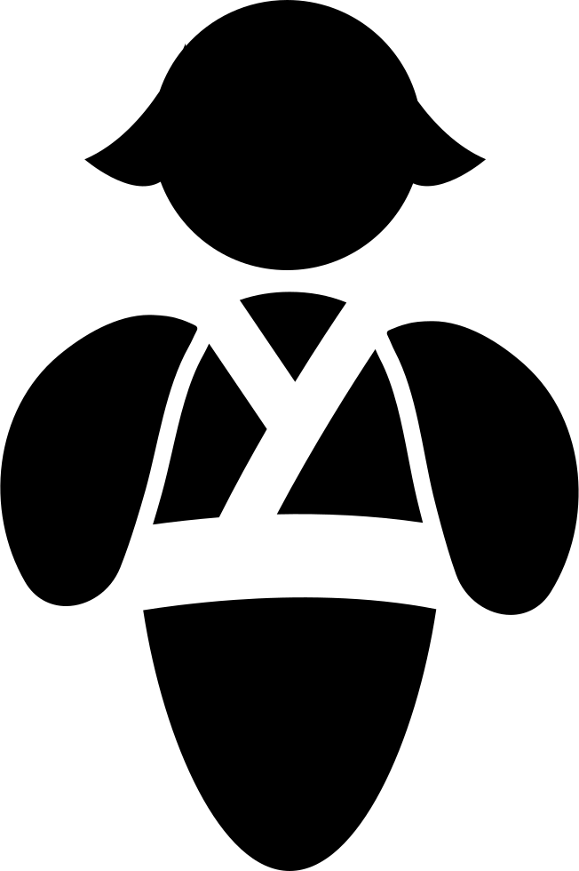 Black Silhouette Of Japanese Kokeshi Doll With Kimono And Hair Bow