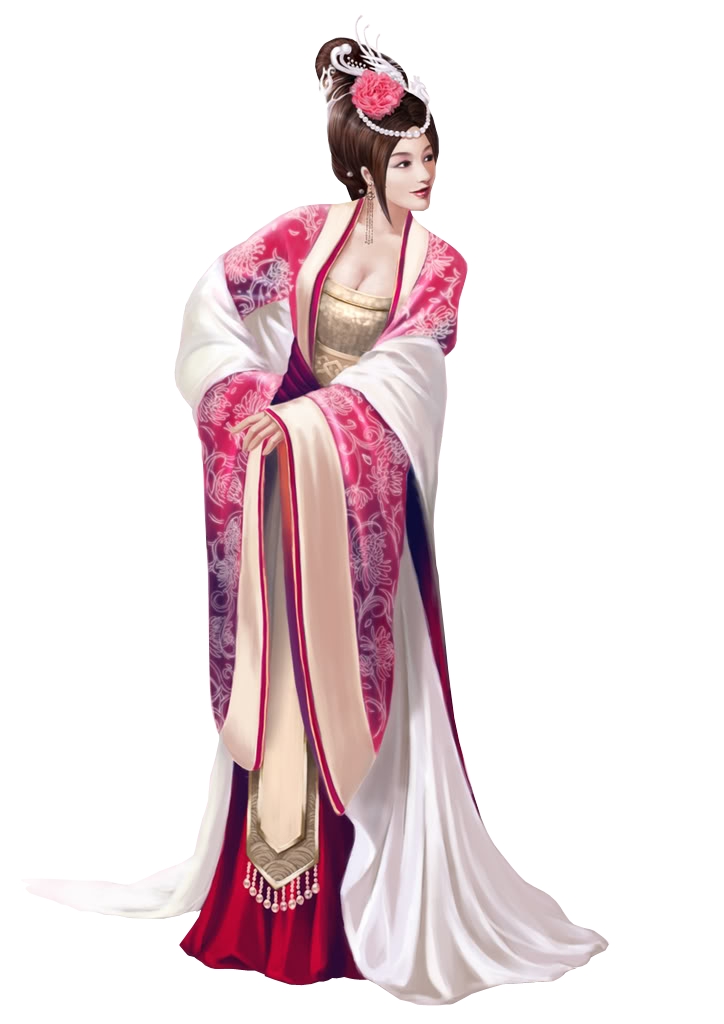 Woman In Elegant Pink And White Japanese Kimono Full Length Product Photo