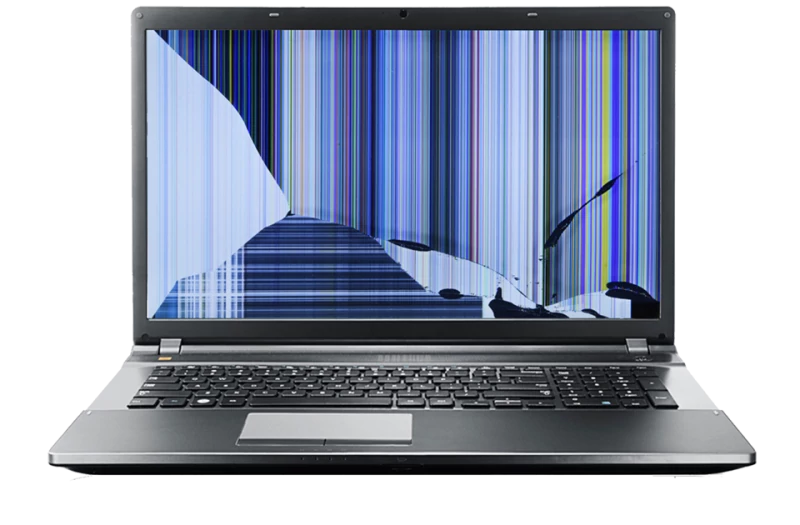Laptop Display With Colorful Vertical Screen Lines Technical Image