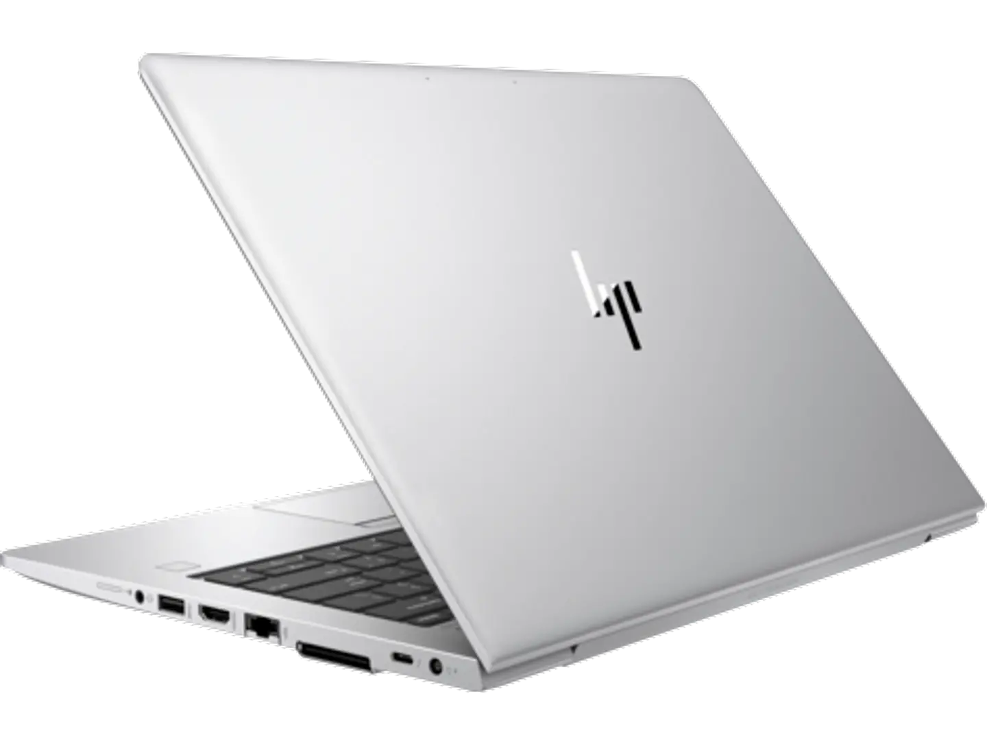 Silver HP Laptop Rear Cover And Keyboard Angled Product View