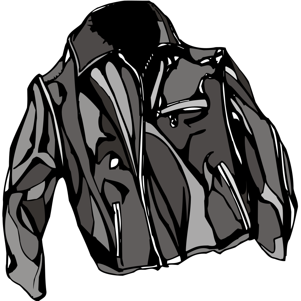 Black And White Leather Jacket Outline Drawing Fashion Illustration