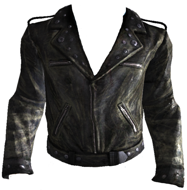 Distressed Black Leather Biker Jacket With Worn Texture Product Image