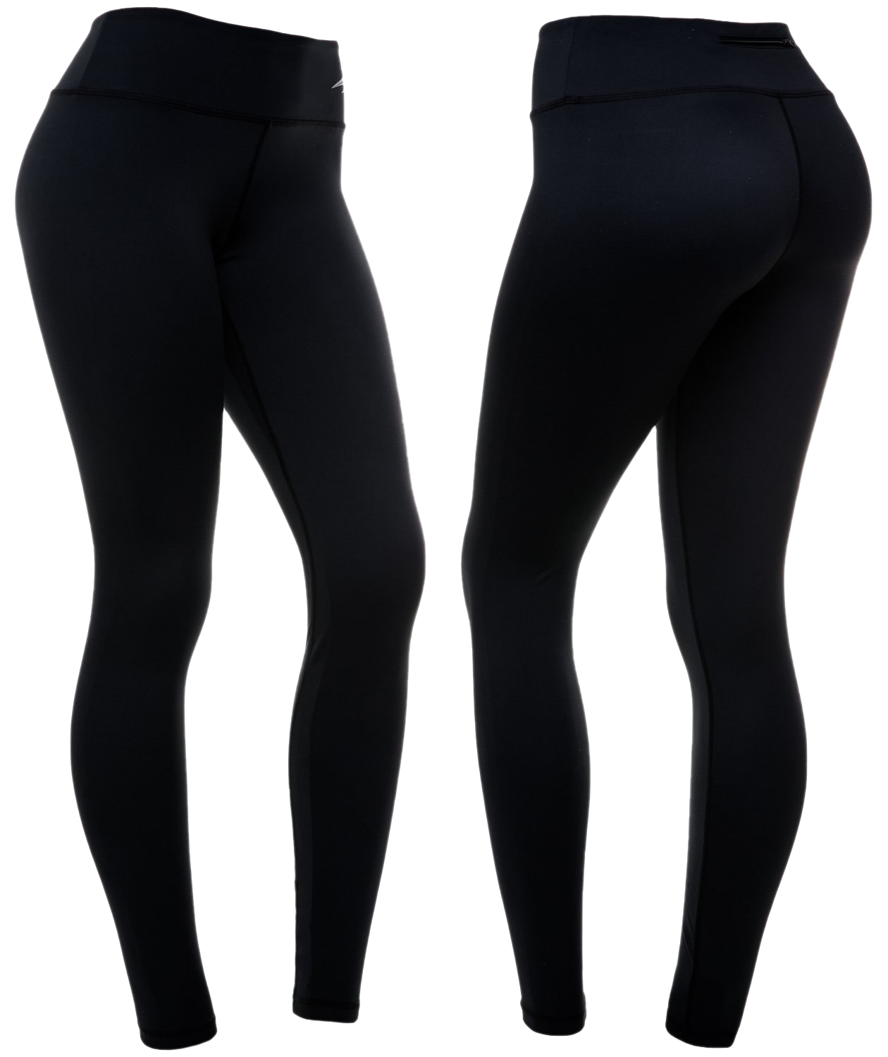 Black Yoga Leggings Front And Back Views Activewear Product Display