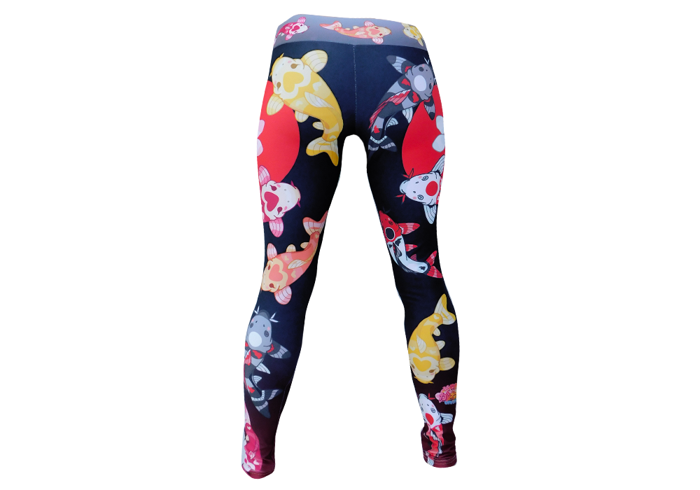 Bright Floral Print Leggings With Colorful Flowers Fashion Graphic