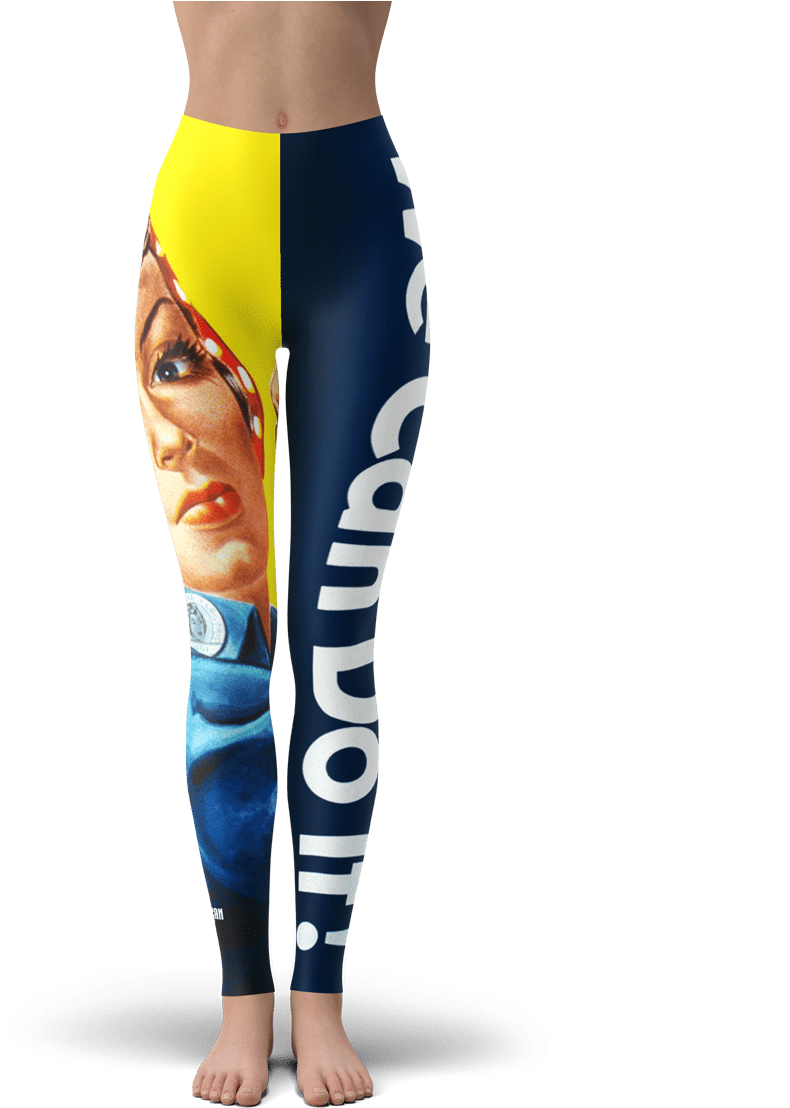 Colorful Cartoon Print Leggings With Yellow Blue And Red Pattern