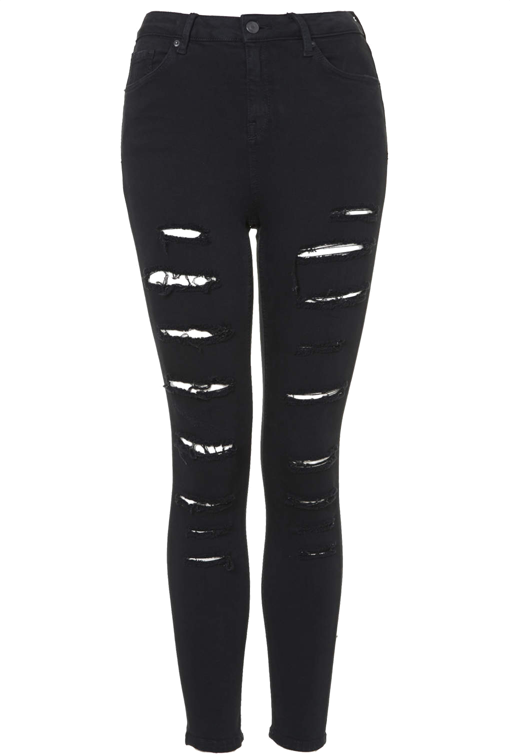 Distressed Black Ripped Leggings With Horizontal Slash Details