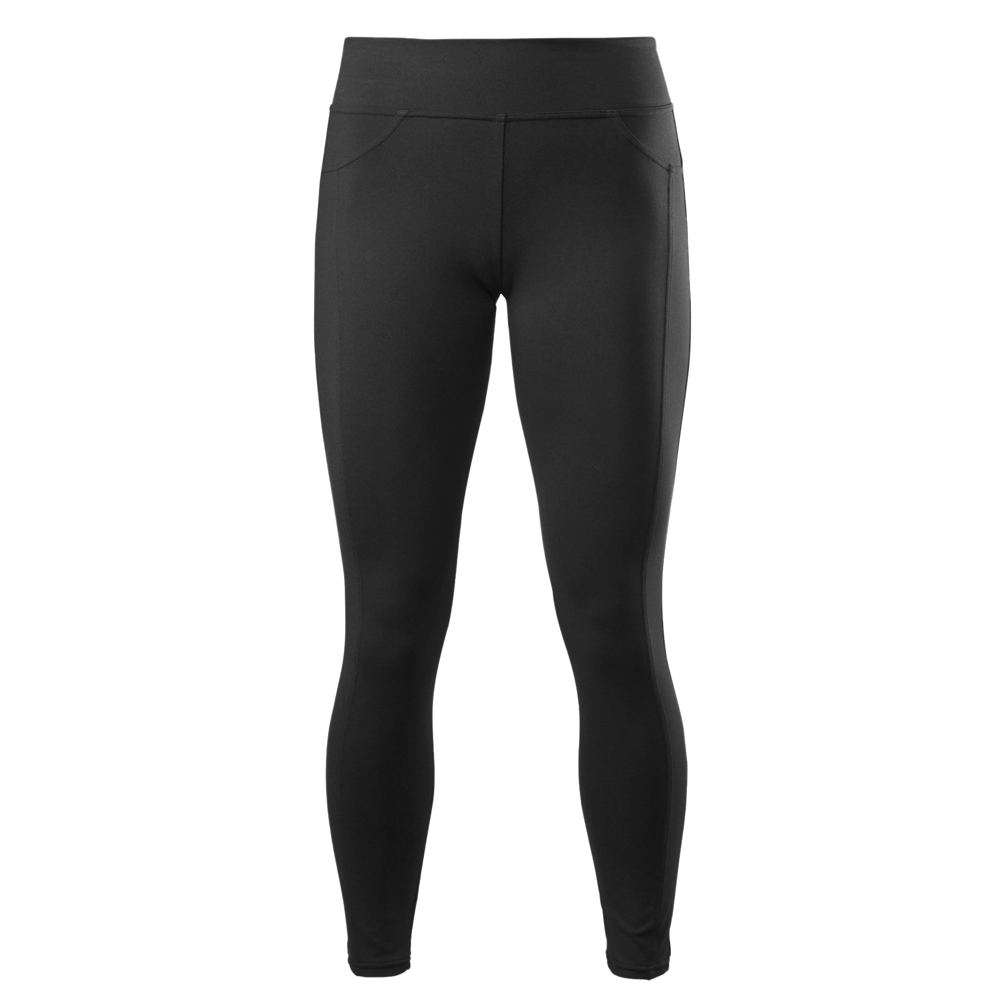 Matte Black High Waist Leggings Rear View Fitness Apparel PNG