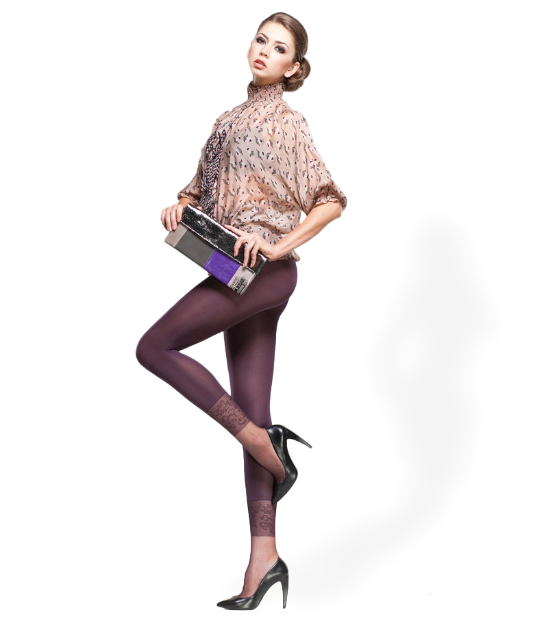 Woman Modeling Patterned Leggings With Plaid Fashion Design