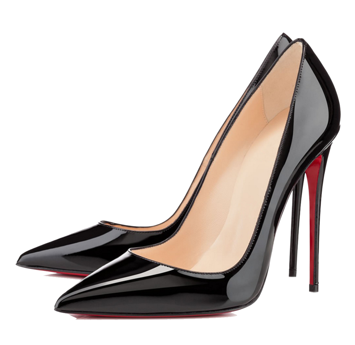 Black And Nude Pointed Toe Stiletto Pumps Isolated Transparent PNG