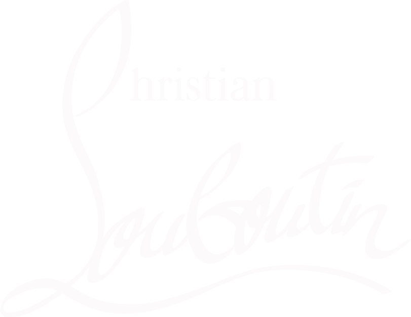 White Christian Louboutin Signature Logo Script Clipart PNG