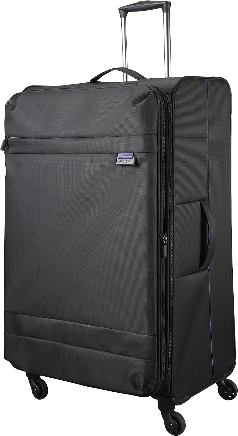 Dark Gray Upright Rolling Suitcase With Front Pocket