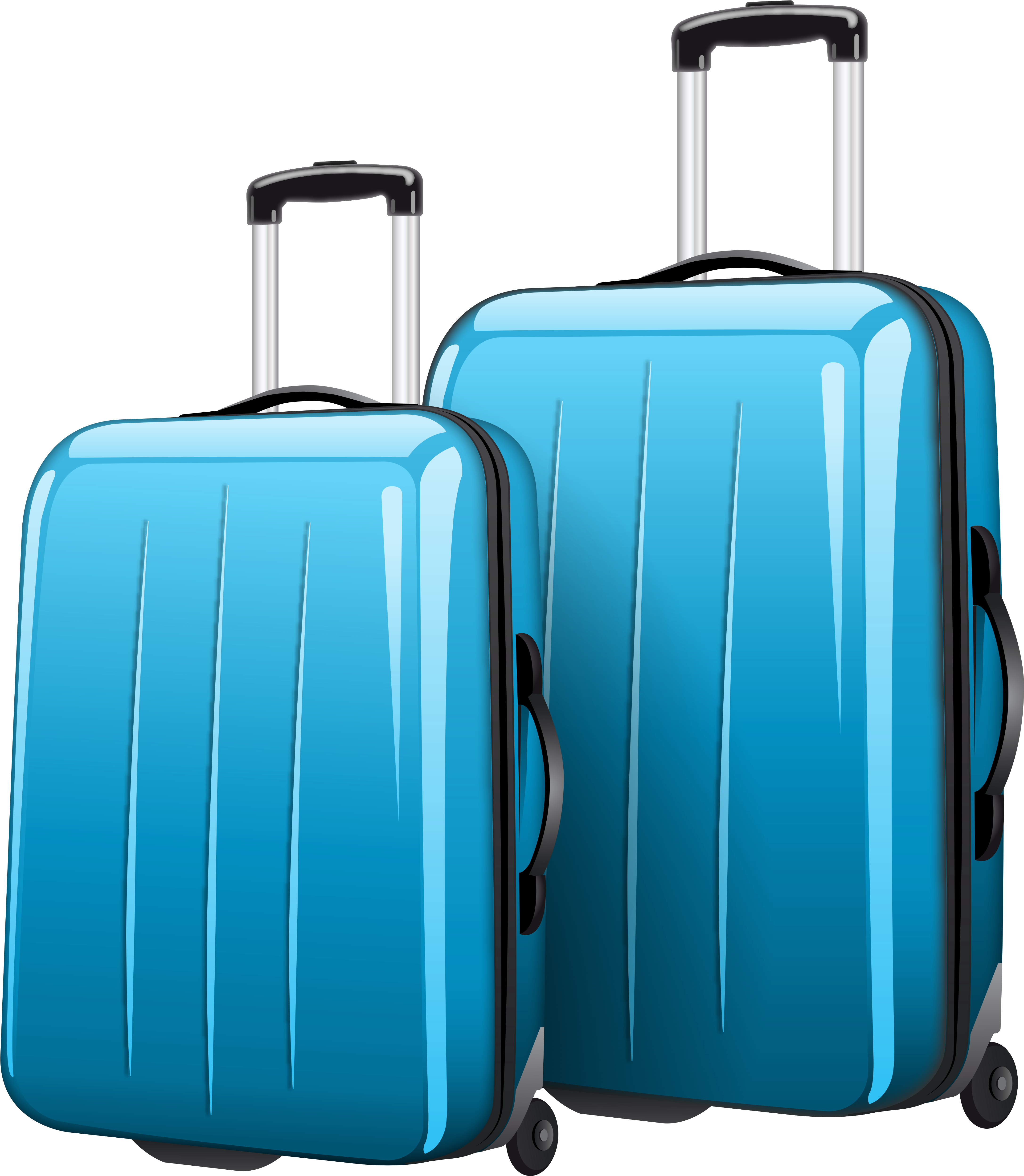 Light Blue Hard Shell Luggage Set With Matching Small Carry On