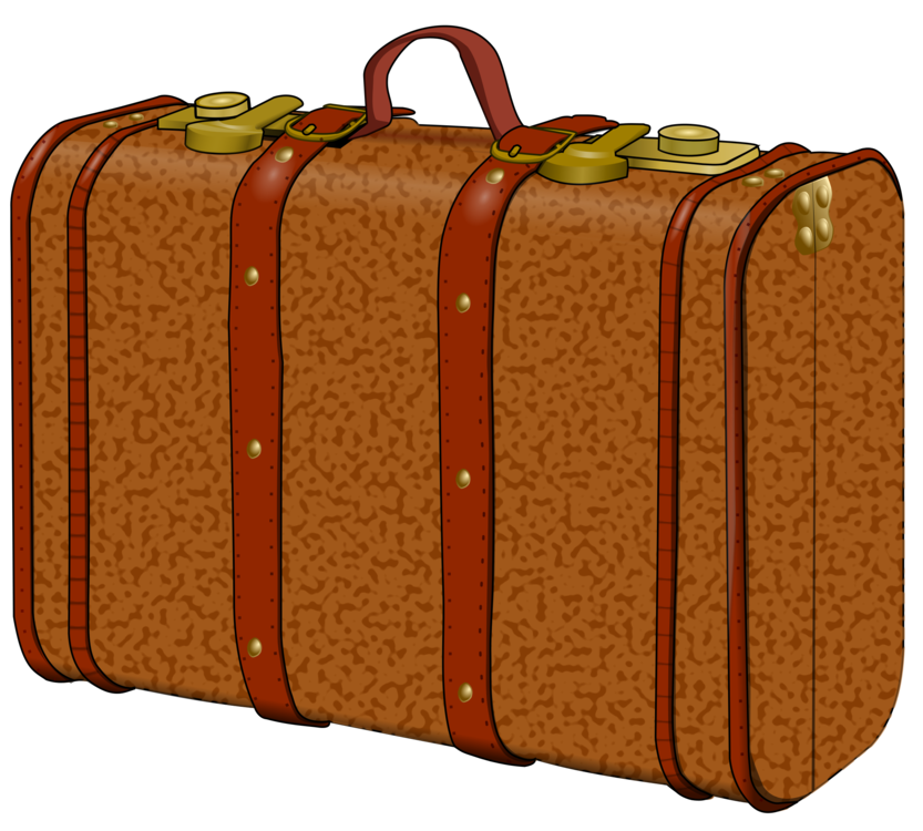 Stack Of Brown Vintage Leather Suitcases With Brass Corner Details