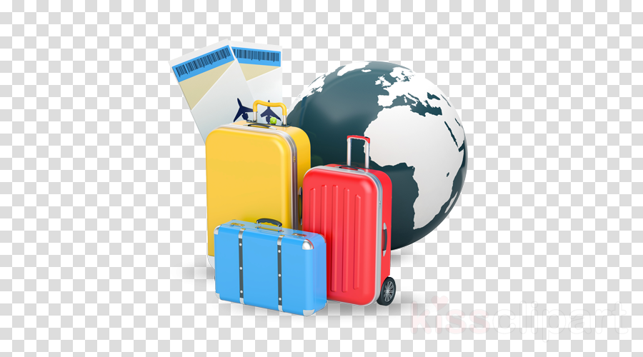 Travel Suitcases And Globe Outline Illustration For Vacation Planning
