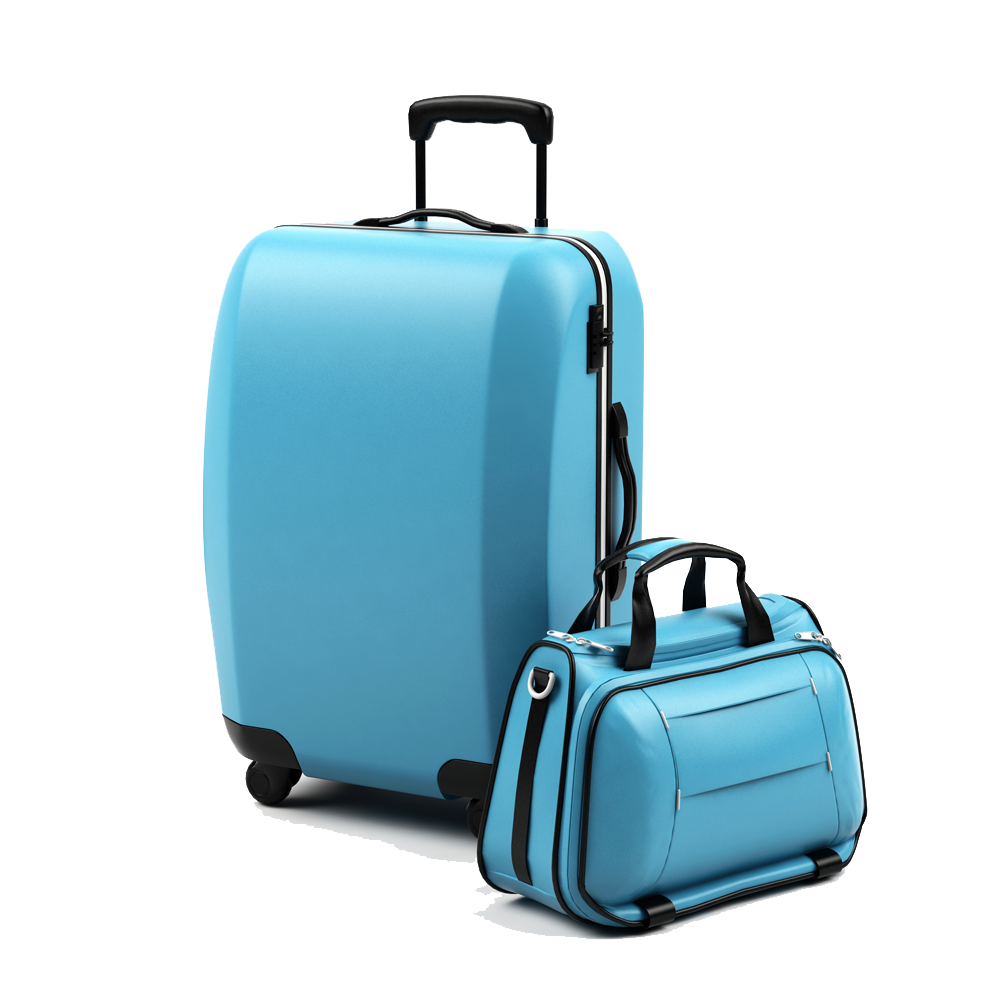 Turquoise Suitcase And Matching Travel Duffel Bag Product Set