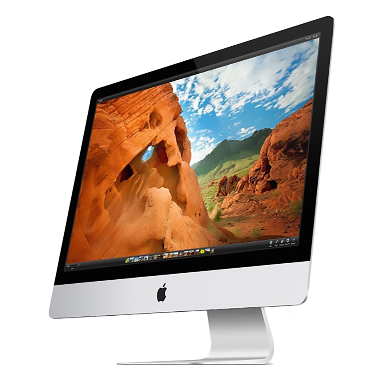 Apple iMac Desktop Computer With Mountain Landscape Screen