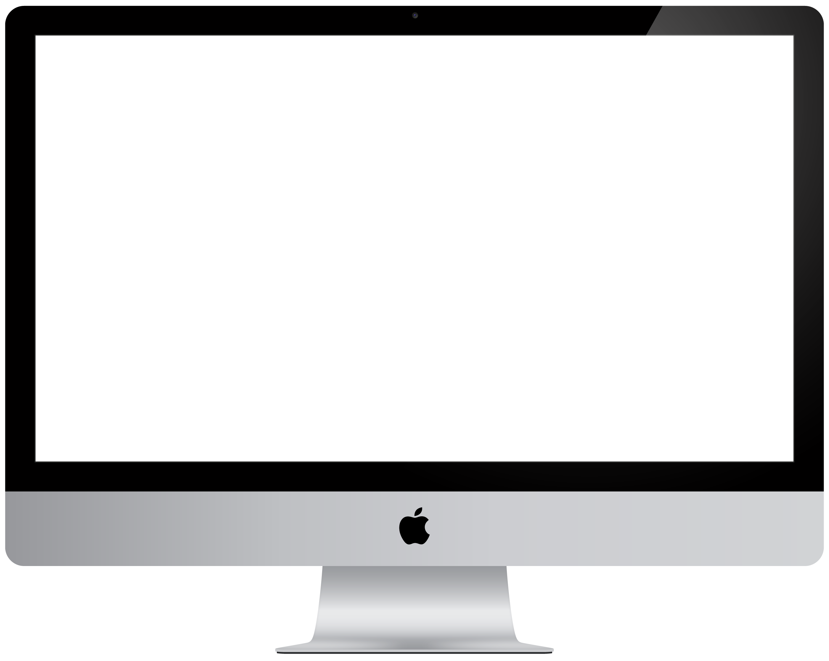 Apple iMac Desktop Monitor With Blank Light Gray Screen On Stand