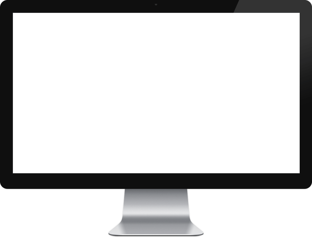 Apple iMac Desktop Monitor With Blank White Display On Stand
